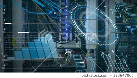Image of digital data processing over computer servers 123647065