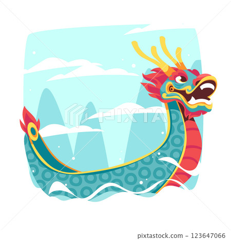 Flat illustration for chinese dragon boat festival celebration 123647066