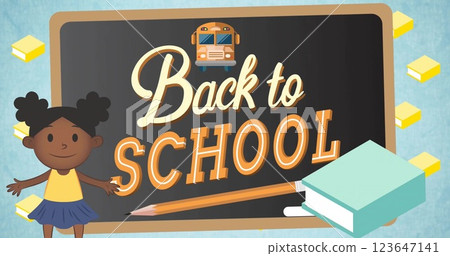 Image of back to school text over school bags icons Image of back to school text over school bags icons 123647141