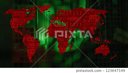 Image of world map and data processing over computer servers 123647149