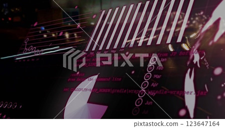 Image of data processing over cityscape 123647164