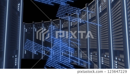 Image of digital data processing over computer servers 123647229
