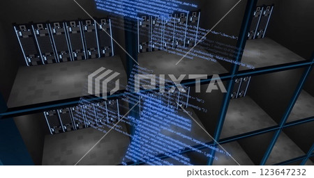 Image of digital data processing over computer servers 123647232