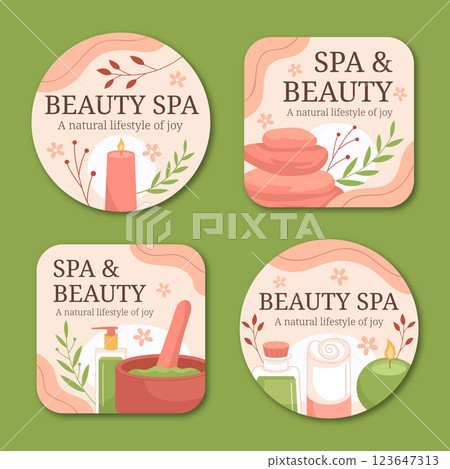 Spa treatment  labels  template 123647313