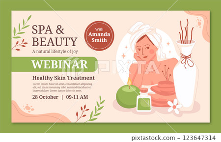 Spa treatment  webinar template 123647314