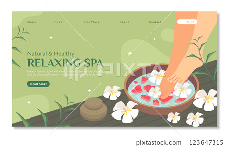 Spa treatment  landing page template 123647315