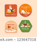 Hand drawn spa treatment labels 123647318