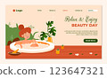 Hand drawn spa treatment landing page 123647321
