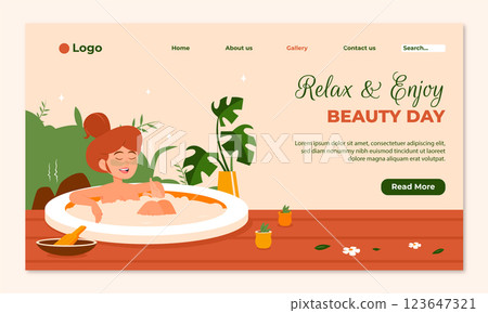 Hand drawn spa treatment landing page Hand drawn spa treatment landing page 123647321