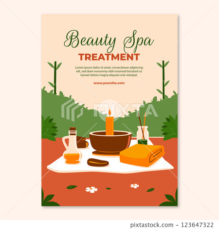 Hand drawn spa treatment poster Hand drawn spa treatment poster 123647322