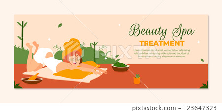 Hand drawn spa treatment facebook cover Hand drawn spa treatment facebook cover 123647323