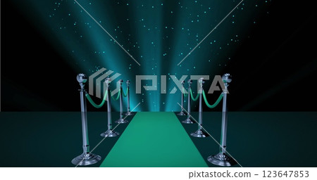 Image of glowing spots of light falling over green carpet background Image of glowing spots of light falling over green carpet background 123647853
