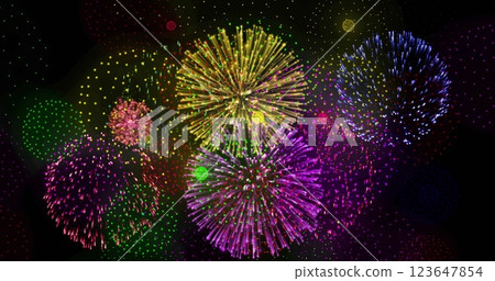 Image of glowing fireworks on black background Image of glowing fireworks on black background 123647854