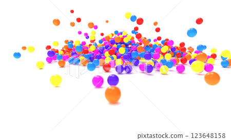Children love rolling colorful balls CG white background 123648158