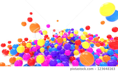 Children love rolling colorful balls CG white background 123648163