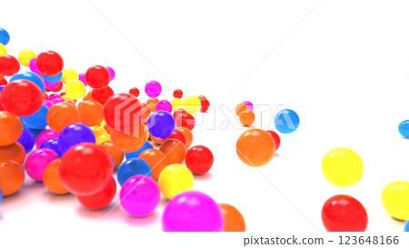 Children love rolling colorful balls CG white background 123648166