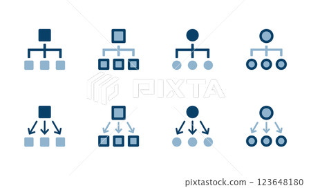 組織結構圖和層次結構圖像的圖示插圖集 123648180