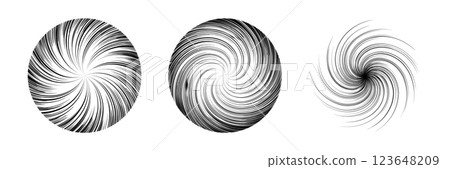 Three spin patterns rotation in manga comic style 123648209
