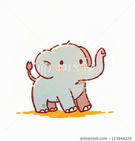 Deformation, cute baby elephant illustrations, icons, animals, materials 123648226