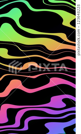 Neon Holographic Wave Pattern in Vibrant Colors for Retro 80s, Y2K Aesthetic Neon Holographic Wave Pattern in Vibrant Colors for Retro 80s, Y2K Aesthetic 123648228