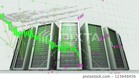 Image of digital data processing over computer servers 123648456