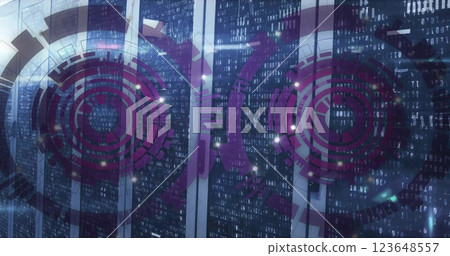 Image of scopes with data processing over computer servers 123648557