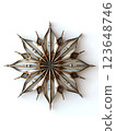 A perfectly symmetrical metallic white flower brooch A perfectly symmetrical metallic white flower brooch 123648746