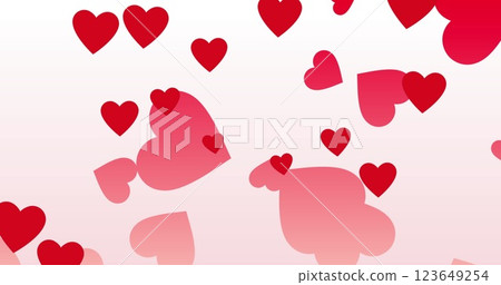 Image of red hearts icons floating on white background Image of red hearts icons floating on white background 123649254