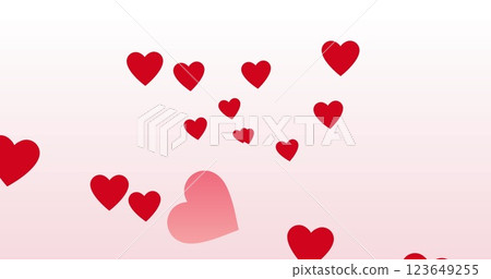 Image of red hearts icons floating on white background 123649255