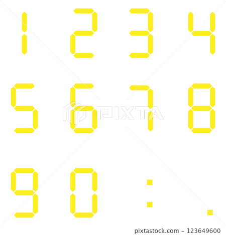 7-segment digital numbers 123649600