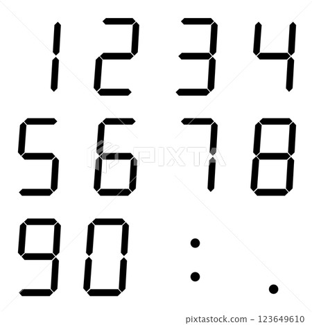 7-segment digital numbers 7-segment digital numbers 123649610