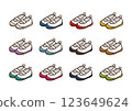 Colorful indoor shoes illustration set 123649624