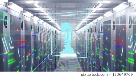 Image of digital data processing over computer servers Image of digital data processing over computer servers 123649769