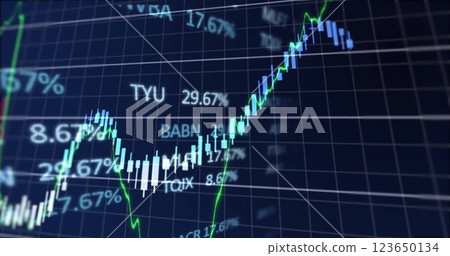 Image of data processing and diagrams over black background Image of data processing and diagrams over black background 123650134