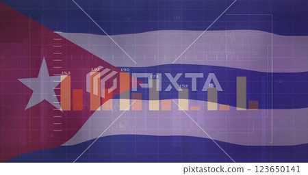 Image of financial data processing over flag of cuba Image of financial data processing over flag of cuba 123650141