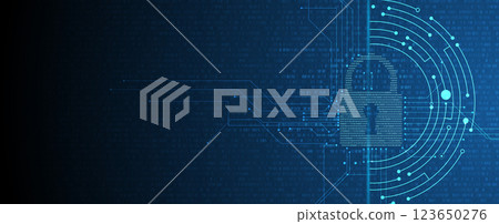 Lock is a sign of cyber security industry 123650276