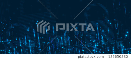 Lock is a sign of cyber security industry 123650280