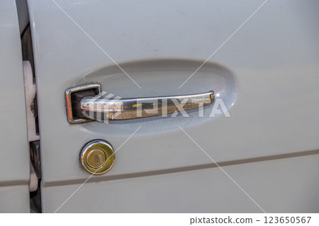 Old private car door handle 123650567