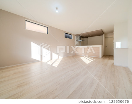 Simple and open living room (white theme) Simple and open living room (white theme) 123650676