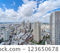 從塔樓公寓俯瞰－9 月川崎市的風景 123650678