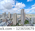 從塔樓公寓俯瞰－9 月川崎市的風景 123650679