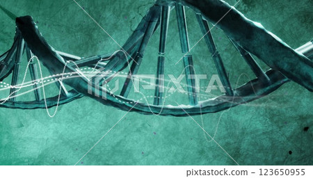 Image of digital data processing over dna strand 123650955