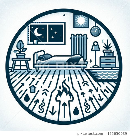 Floor heating keeps you warm 123650989