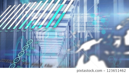Image of data processing over computer servers Image of data processing over computer servers 123651462