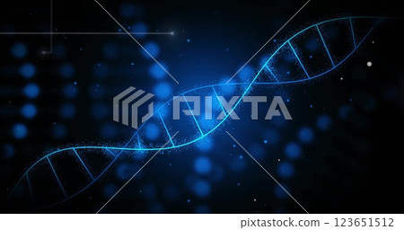 Image of dna strands over light spots Image of dna strands over light spots 123651512
