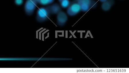 Image of flashing defocused blue light spots on black background Image of flashing defocused blue light spots on black background 123651639