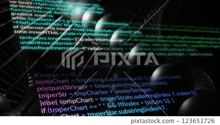 Image of data processing over dna strand Image of data processing over dna strand 123651726