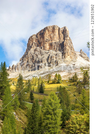 Ra Gusela Peak, Giau Pass, South Tyrol Italy Ra Gusela Peak, Giau Pass, South Tyrol Italy 123651902