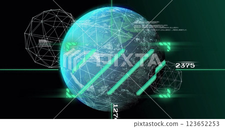 Image of digital data processing over globe 123652253