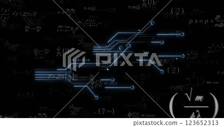 Image of digital data processing over computer circuit board 123652313